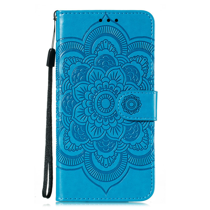 手帳型スマホケース 曼荼羅模様の高級手帳型ケース