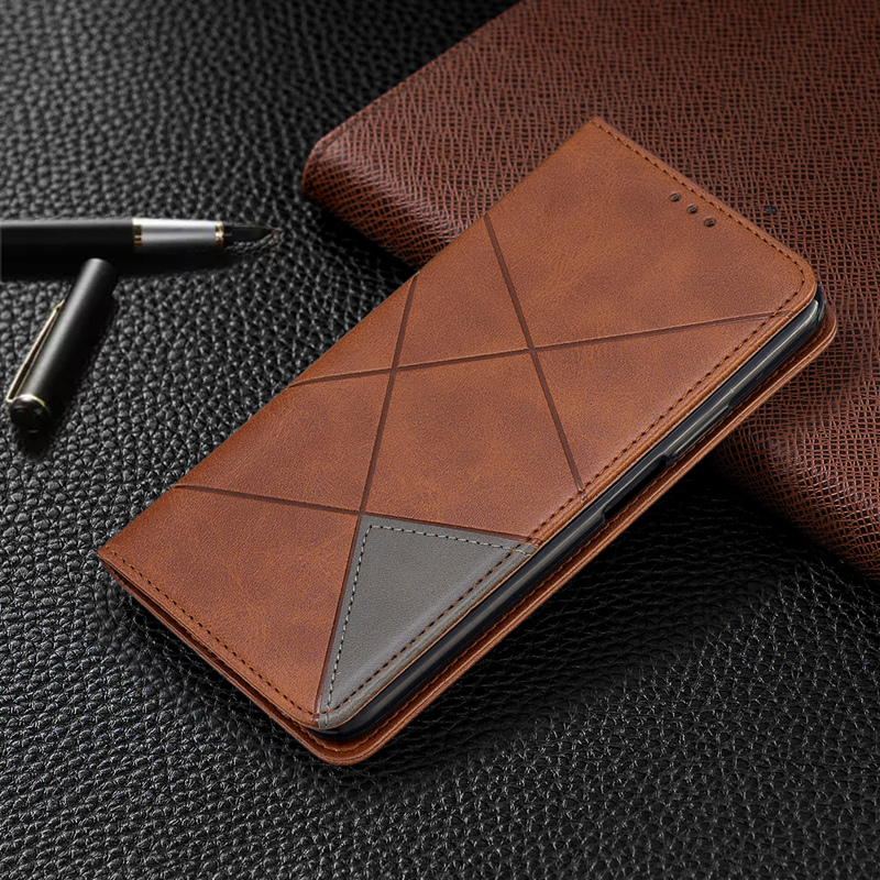 手帳型スマホケース 幾何学模様の高級感溢れる手帳型保護