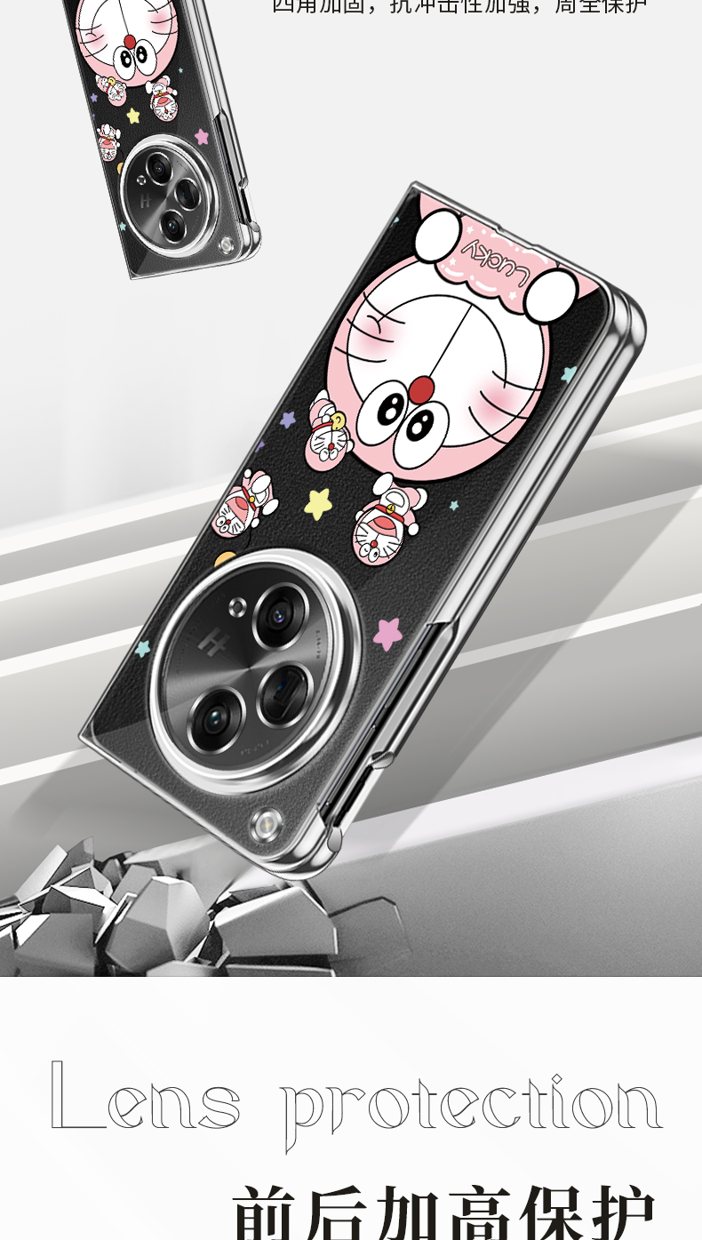 手帳型スマホケース 宇宙猫デザイン折りたたみ式保護カバー