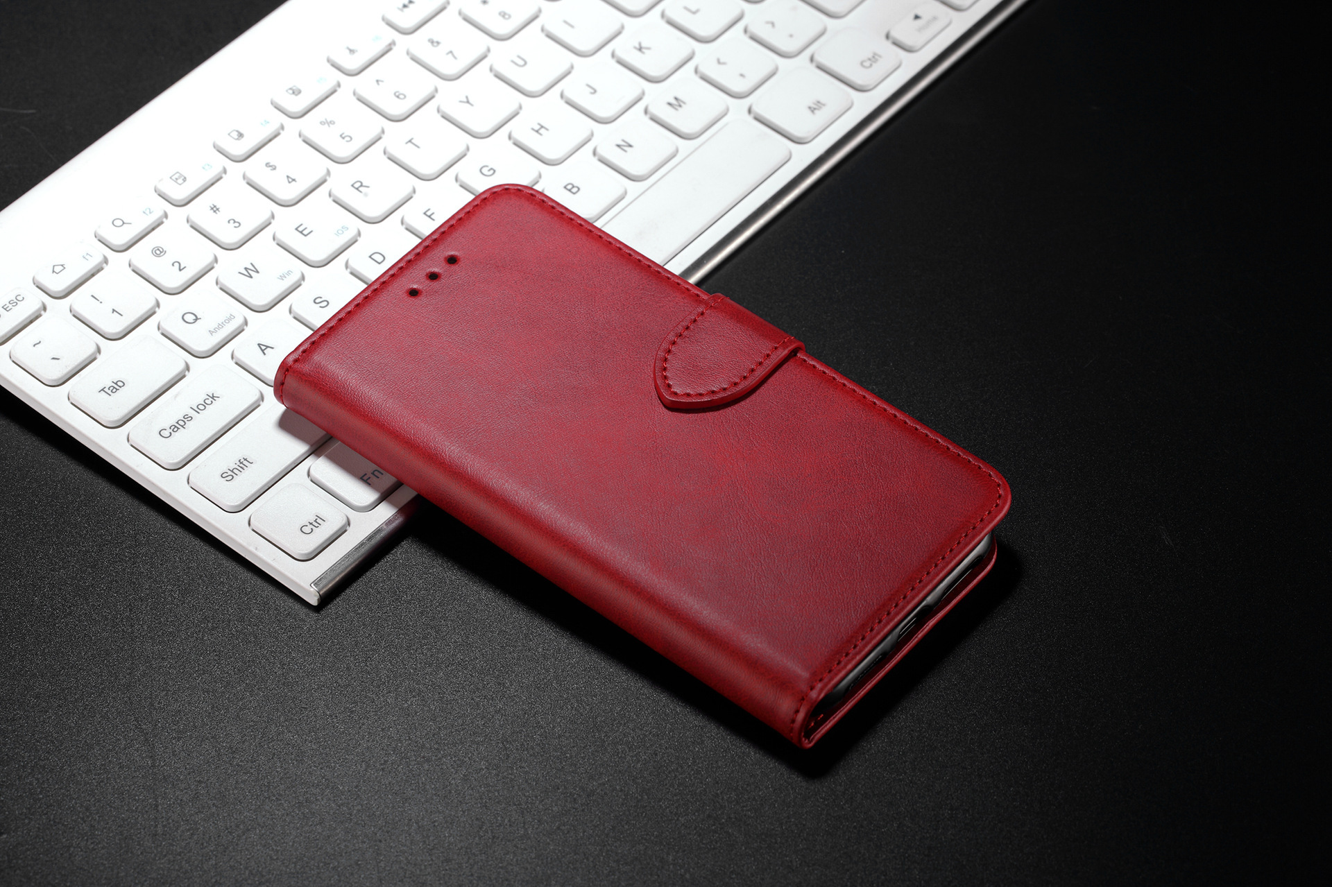 手帳型スマホケース 高級感あふれる本革調手帳型ケース