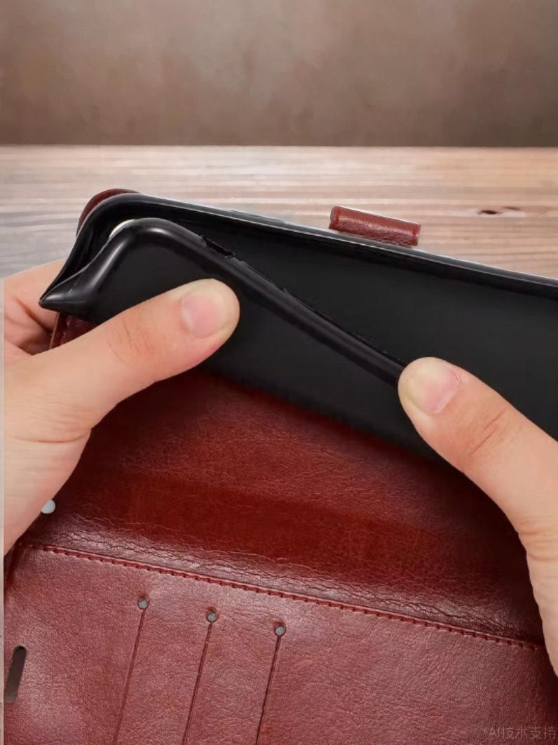 手帳型スマホケース 上質革調多機能ウォレットケース