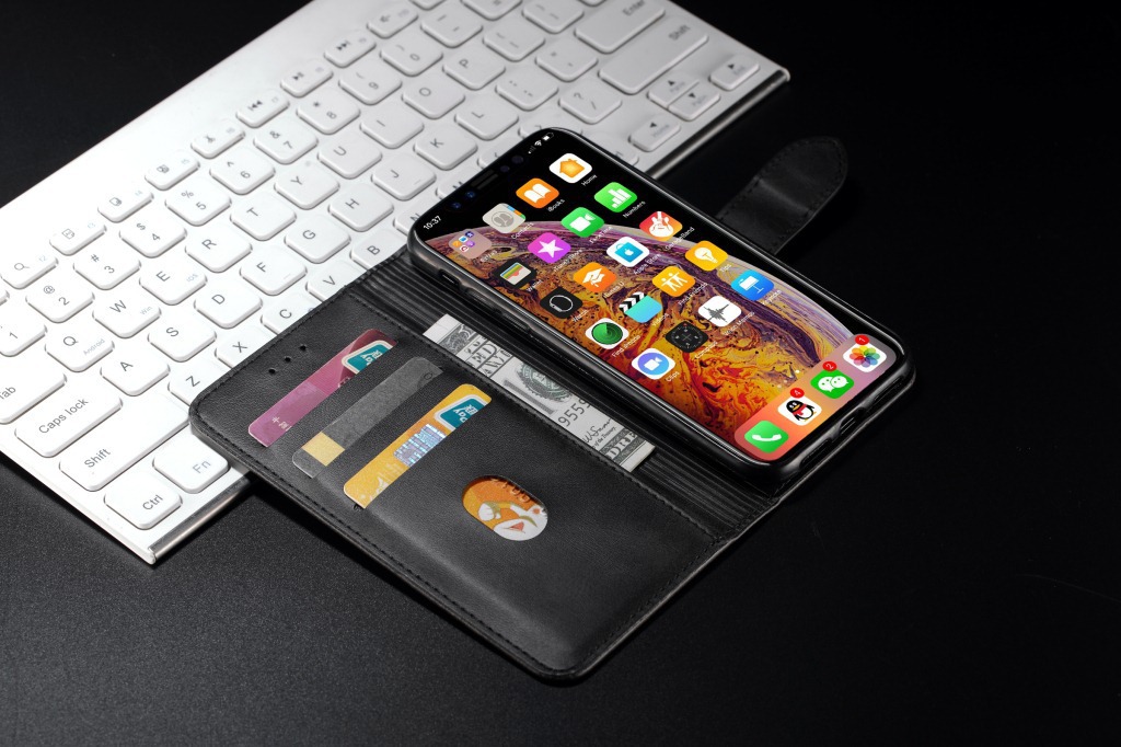 手帳型スマホケース 高級感あふれる本革調手帳型ケース