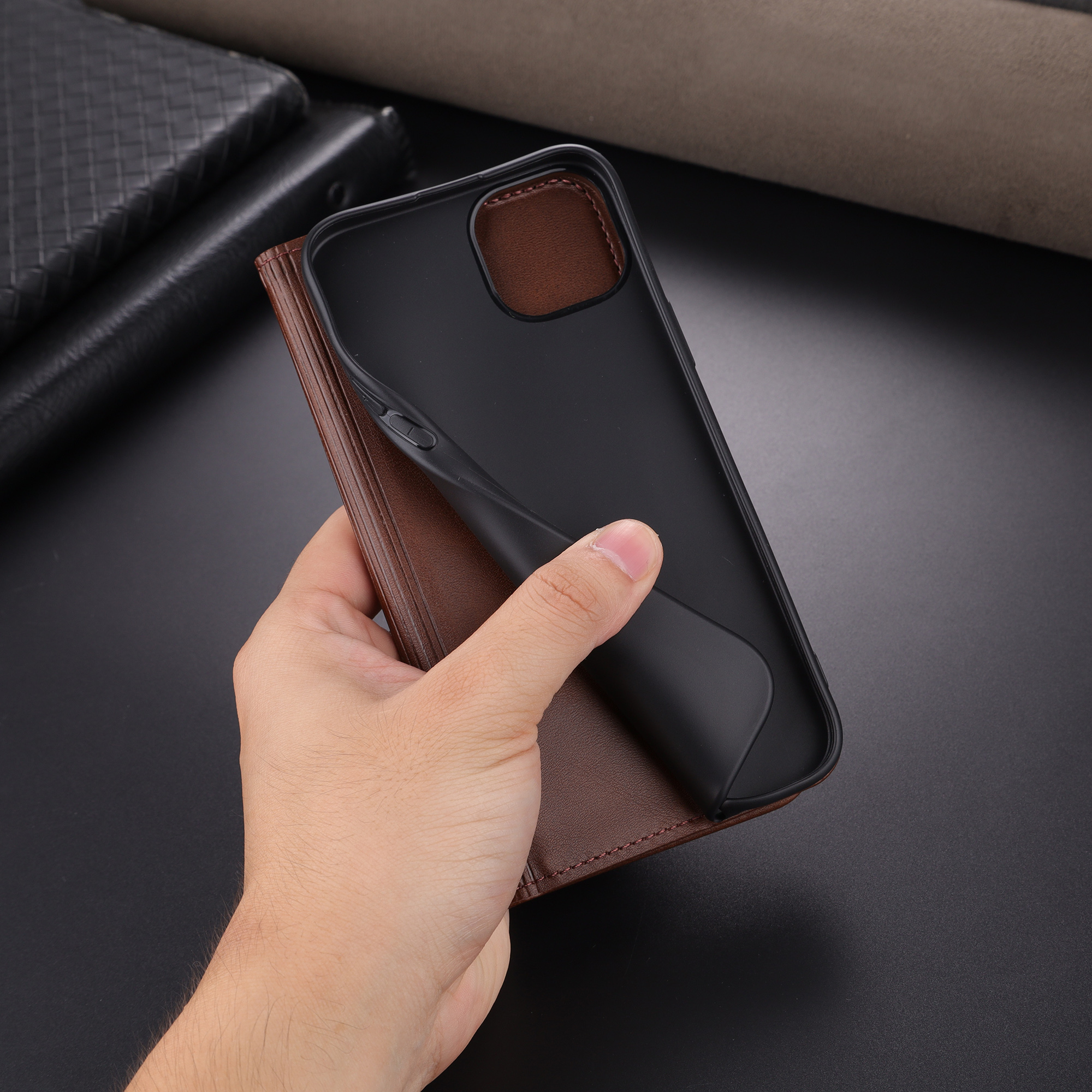 手帳型スマホケース 多機能カード収納付き手帳型ケース