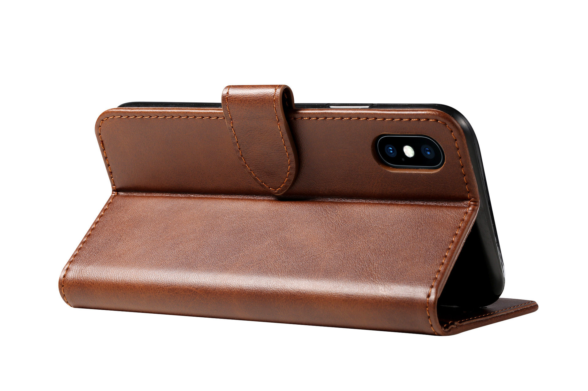 手帳型スマホケース 高級感あふれる本革調手帳型ケース