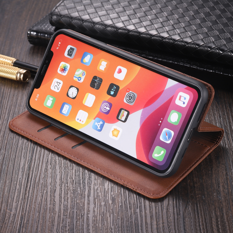 手帳型スマホケース 多機能カード収納付き手帳型ケース