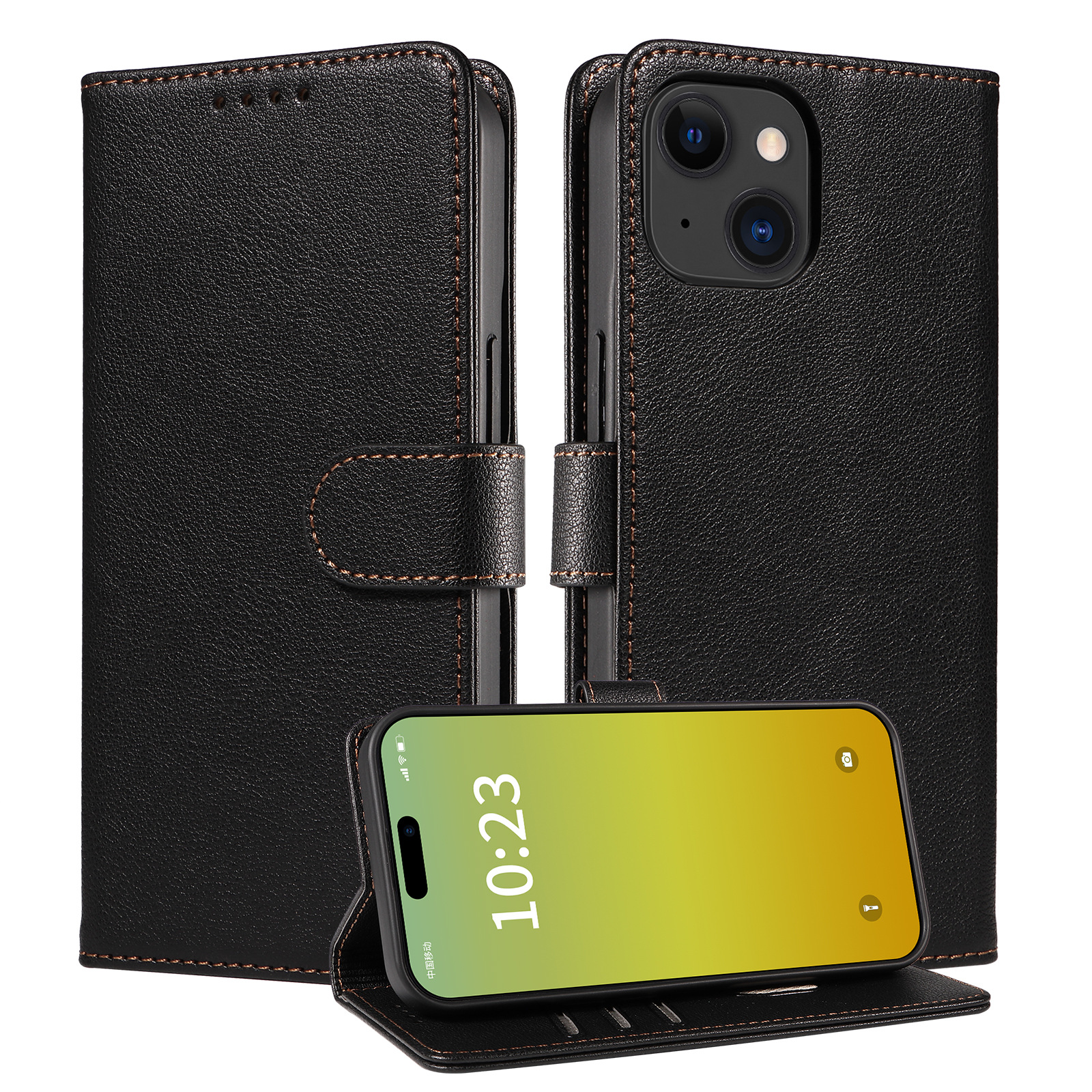 手帳型スマホケース 本革風高級感漂う手帳型保護ケース