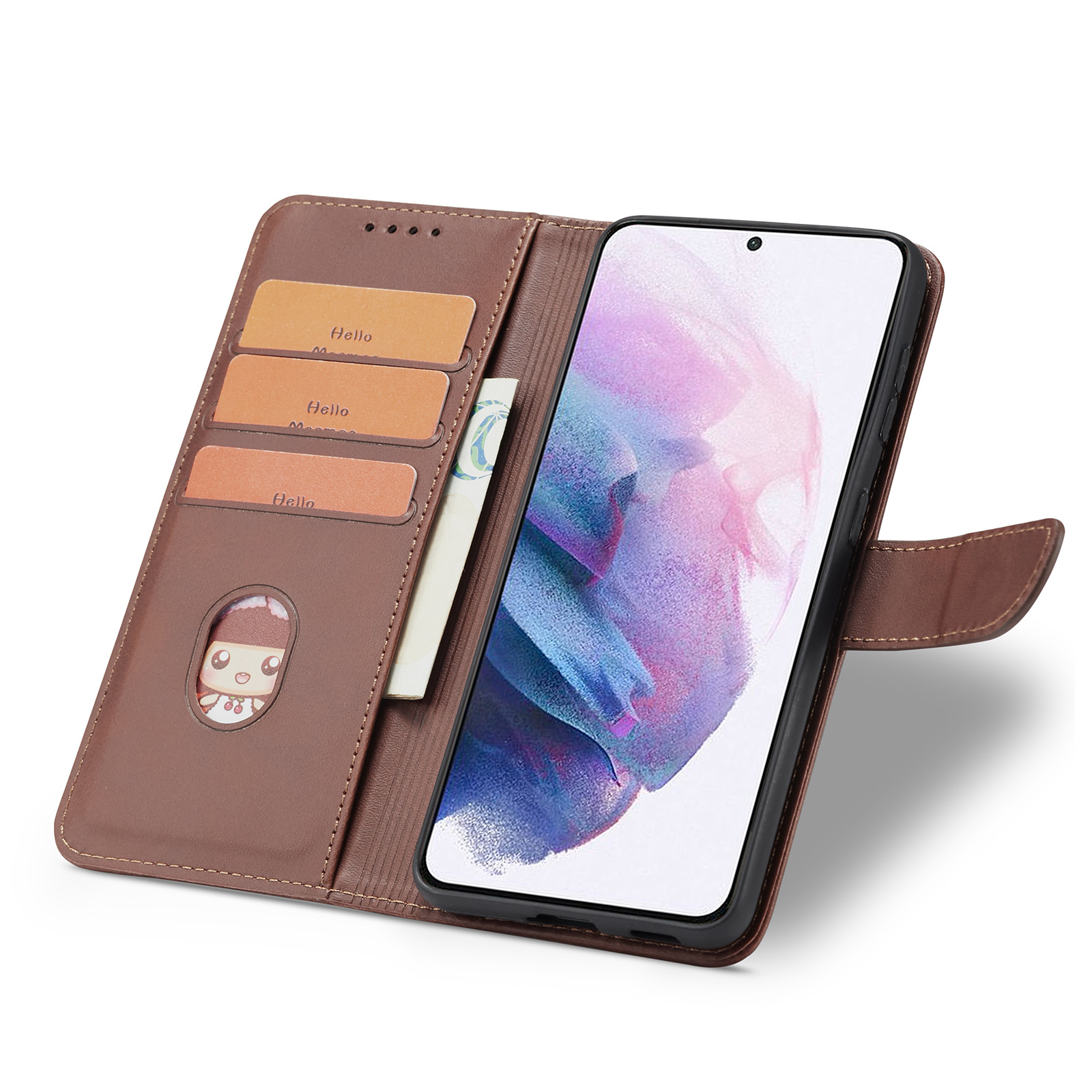 手帳型スマホケース 多機能財布付き手帳型保護ケース