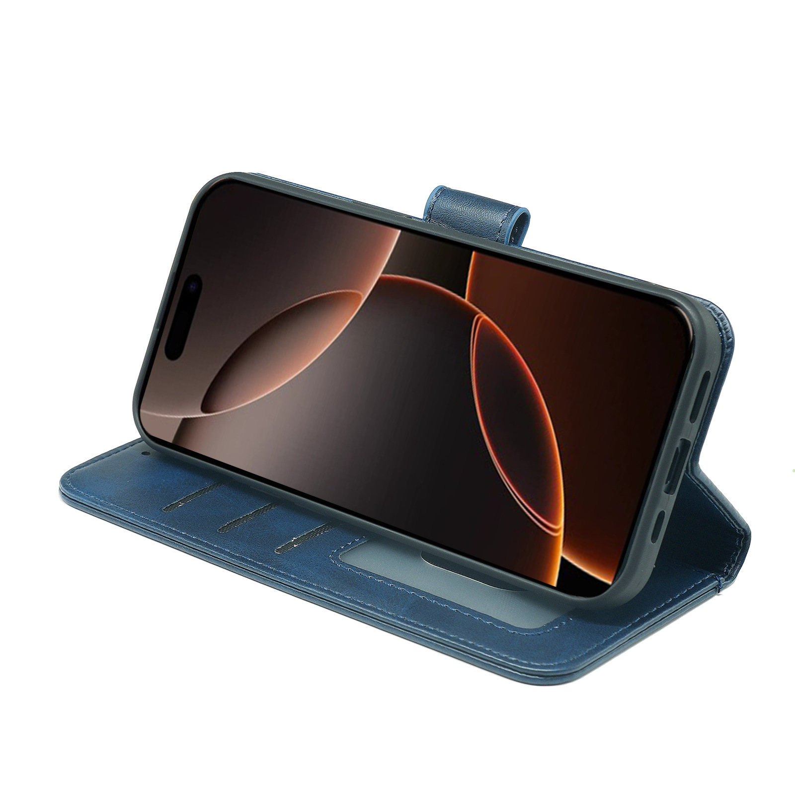 手帳型スマホケース 多機能ポケット付き高級手帳型保護カバー
