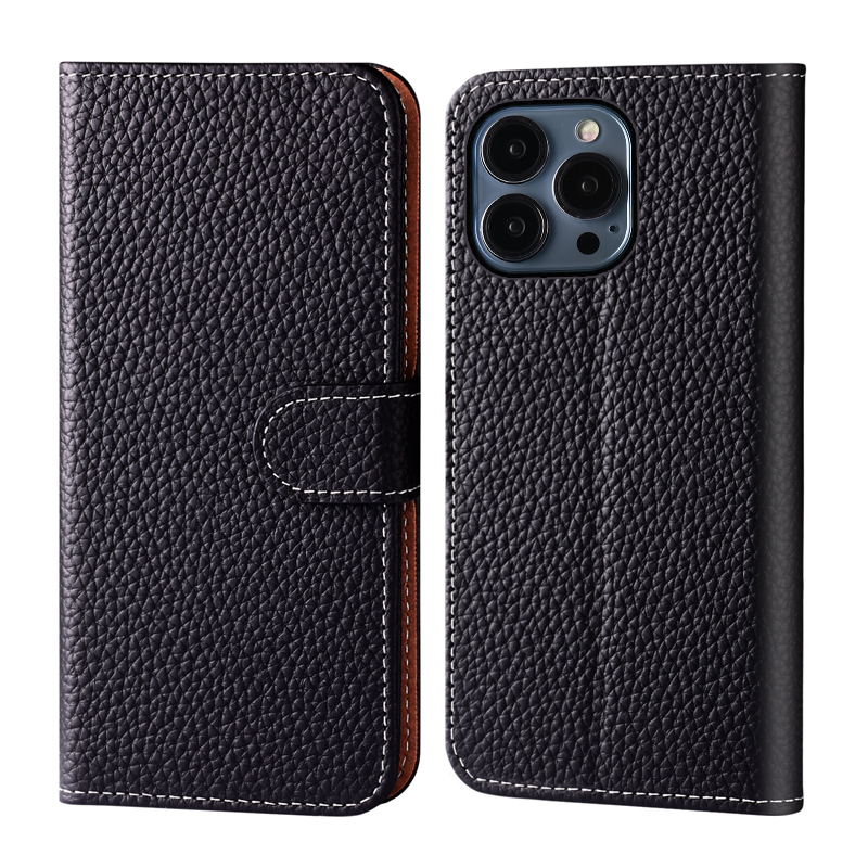 手帳型スマホケース 本革風粒感細工の手帳型保護カバー