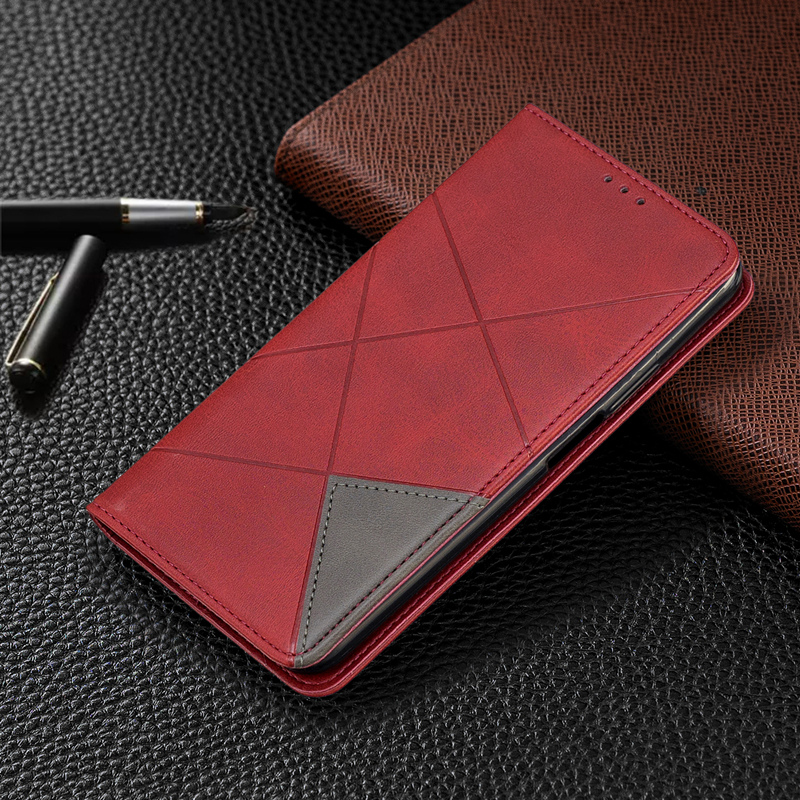 手帳型スマホケース 幾何学模様の高級感溢れる手帳型保護