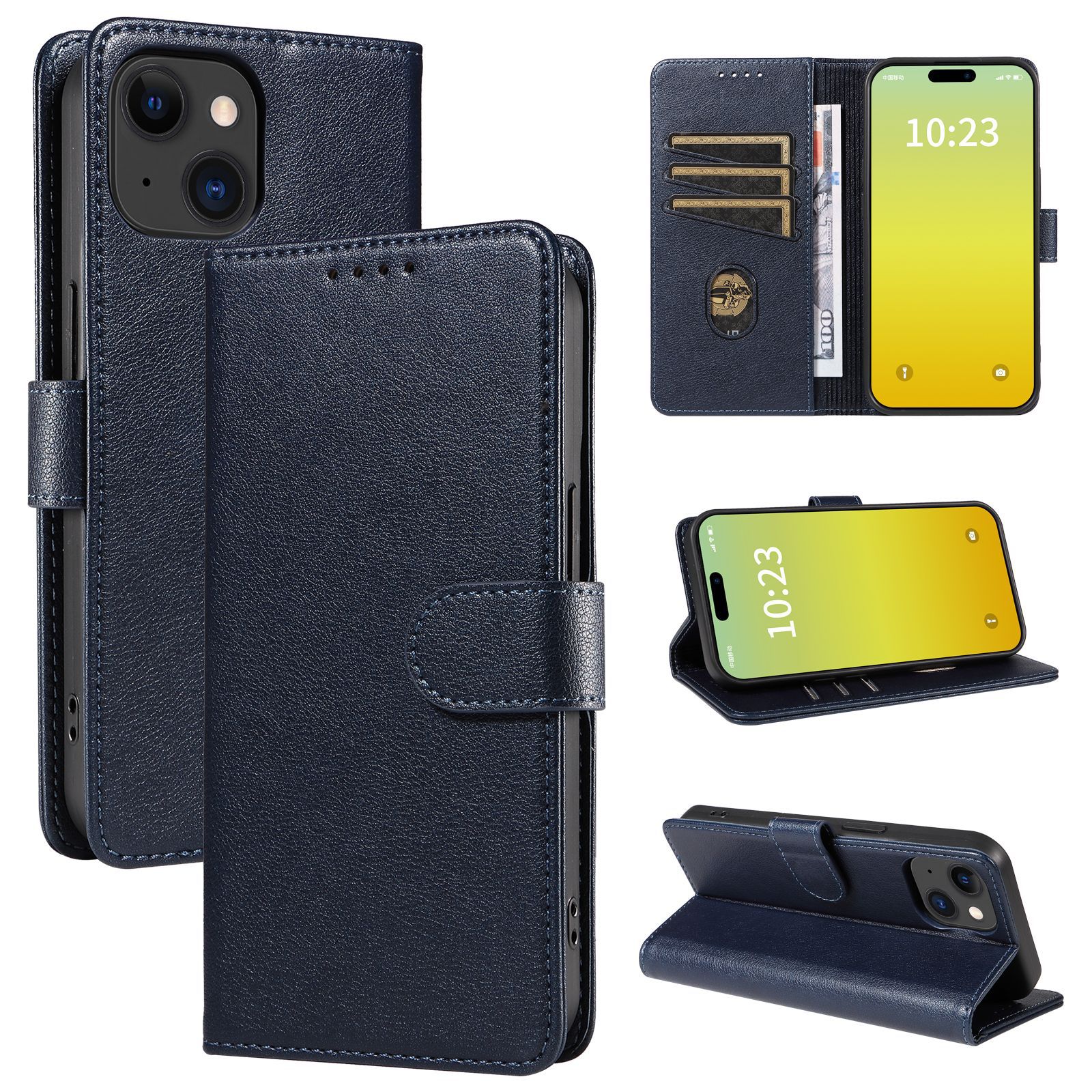 手帳型スマホケース 本革風高級感漂う手帳型保護ケース