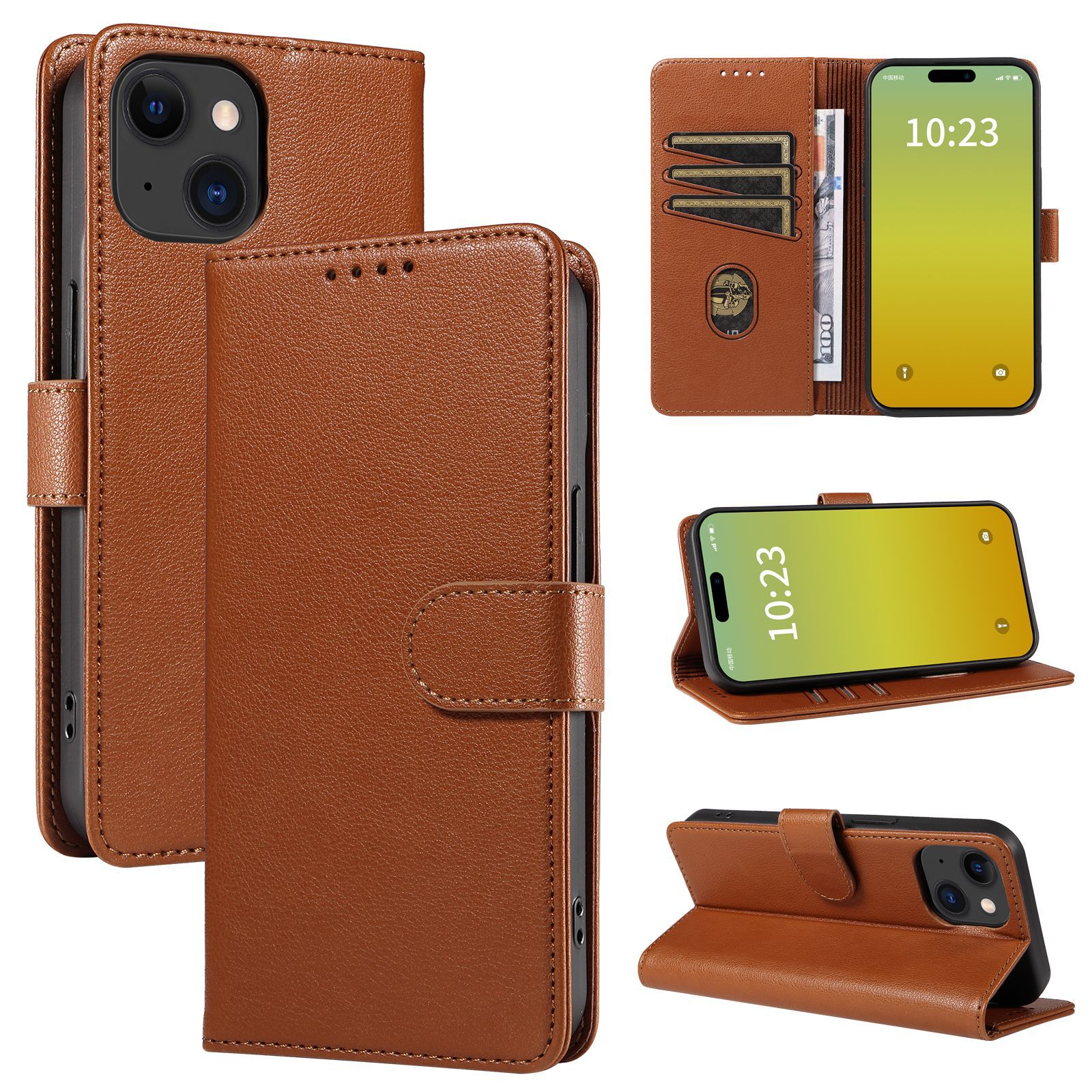 手帳型スマホケース 本革風高級感漂う手帳型保護ケース