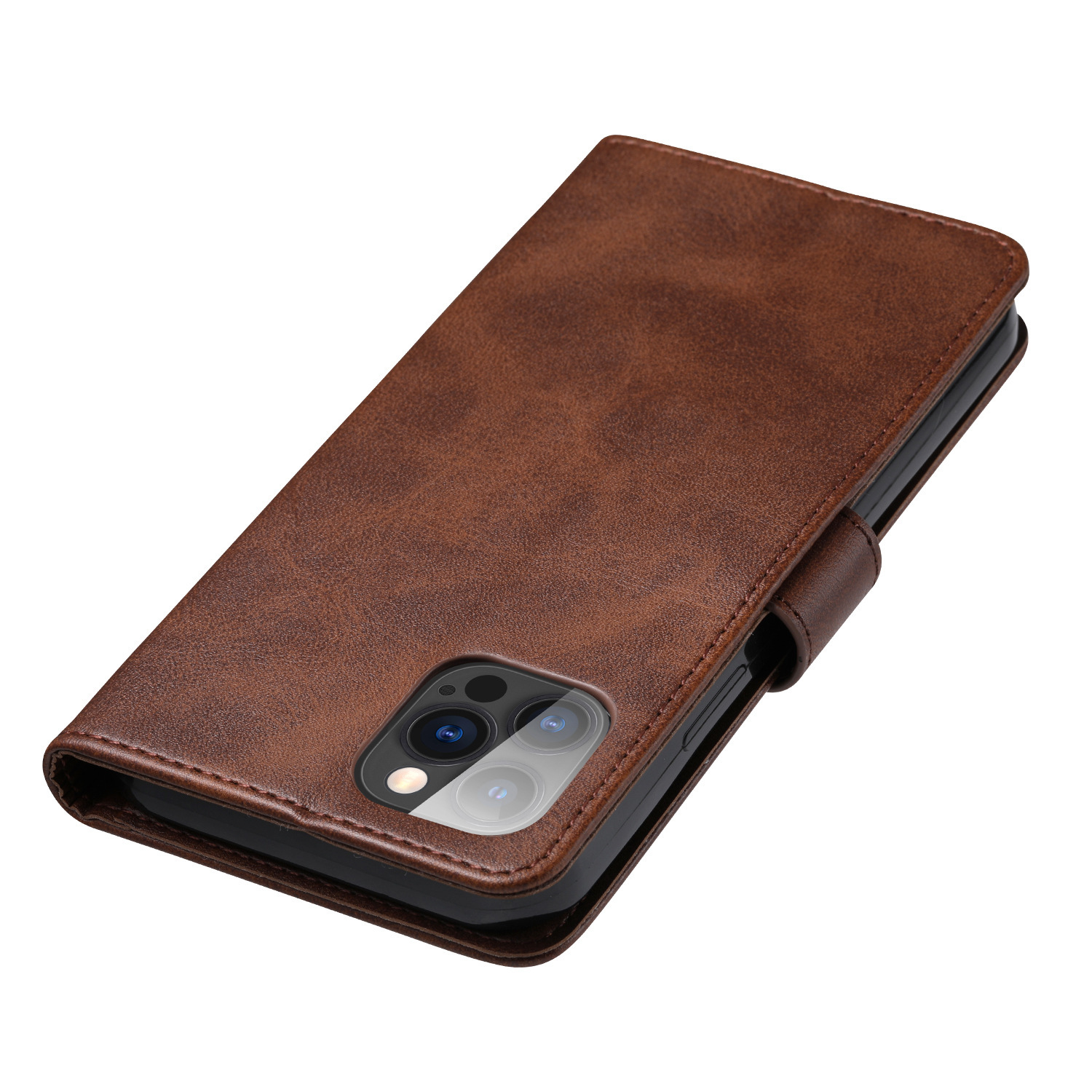 手帳型スマホケース 高級感あふれる本革調手帳型ケース