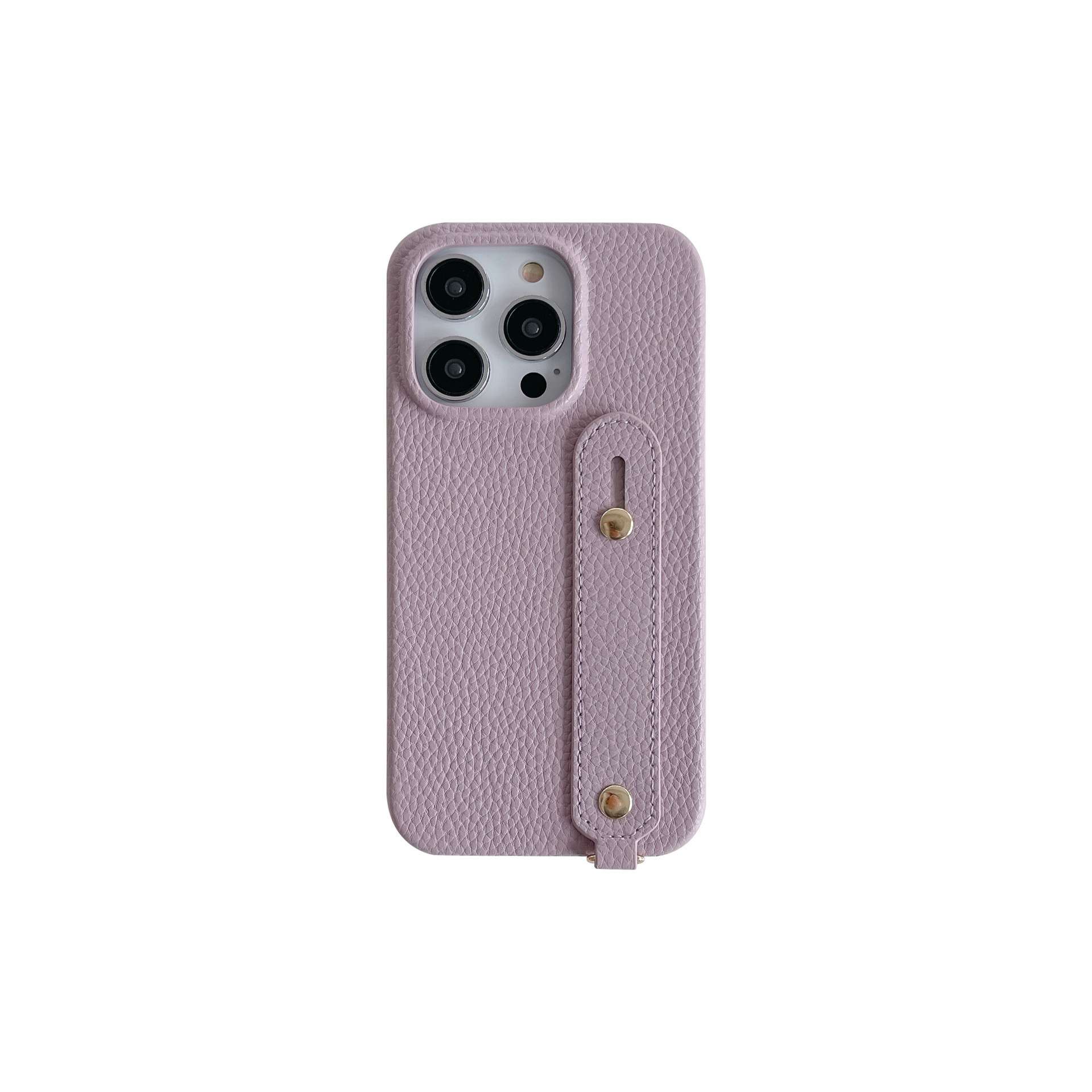 手帳型スマホケース  レザー調ハンドホルダー付きスマホケース