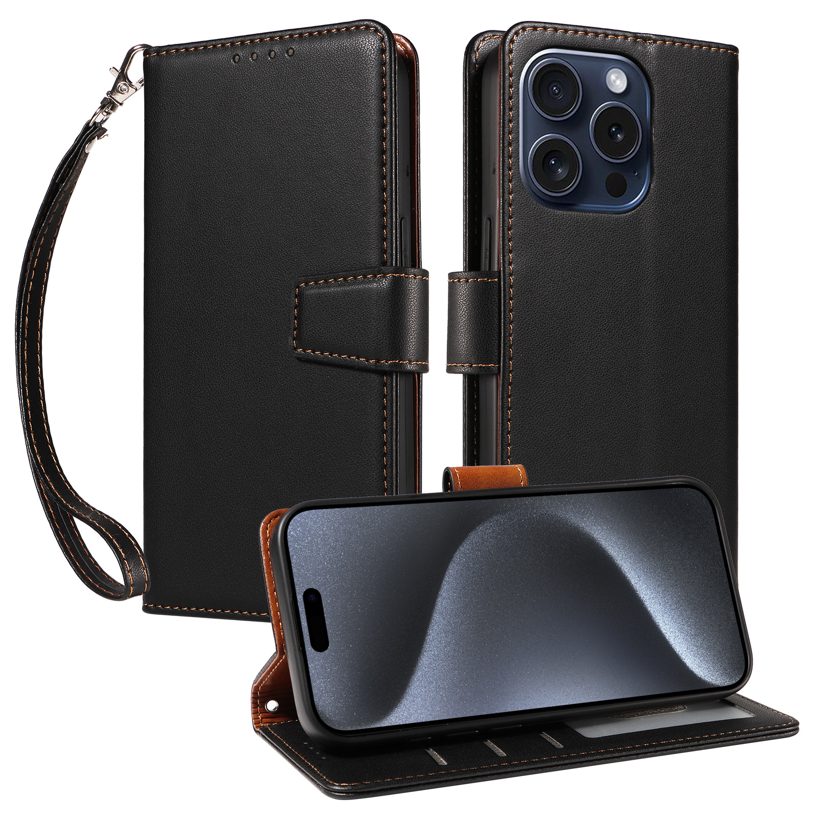 手帳型スマホケース 高級感あふれる多機能手帳型保護ケース