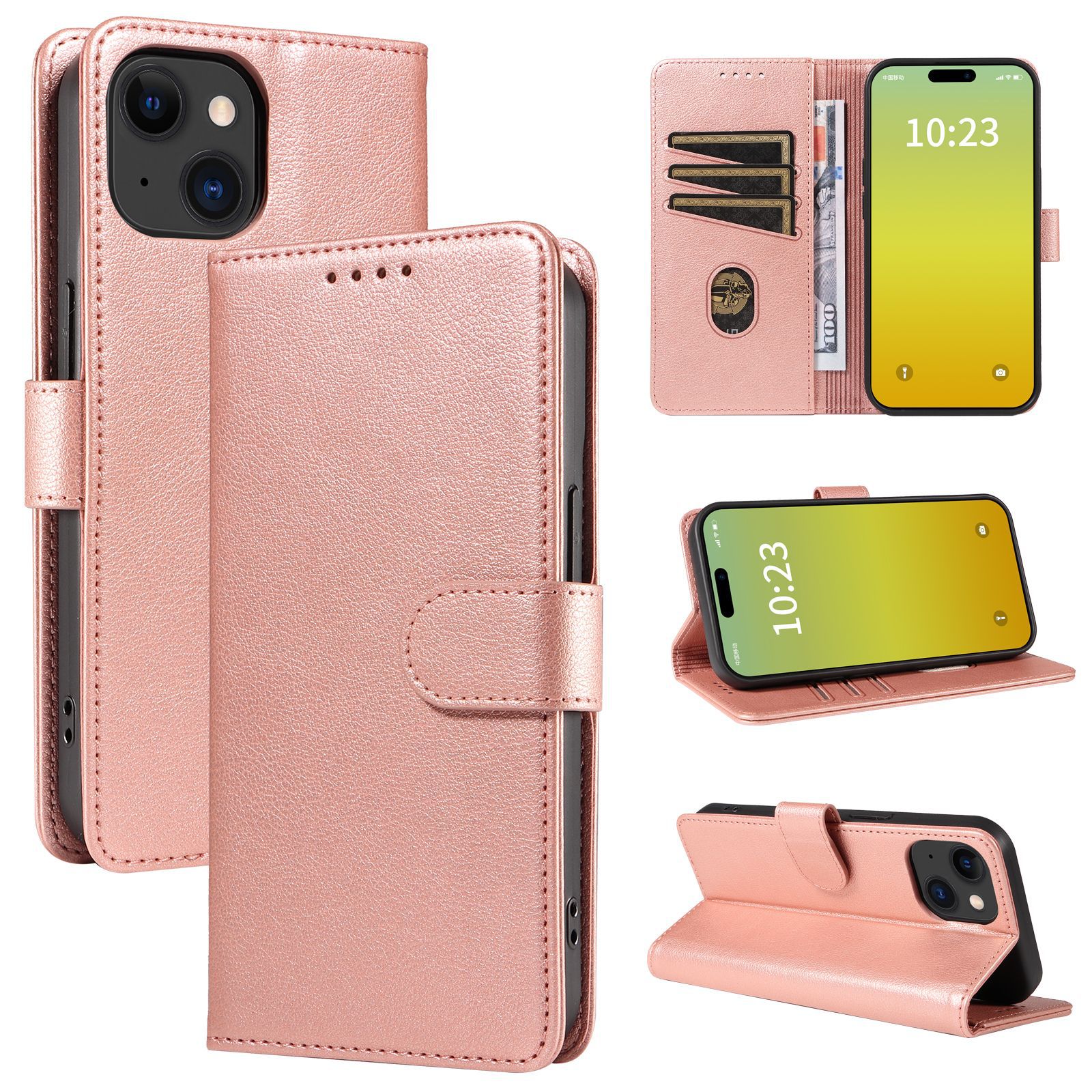手帳型スマホケース 本革風高級感漂う手帳型保護ケース
