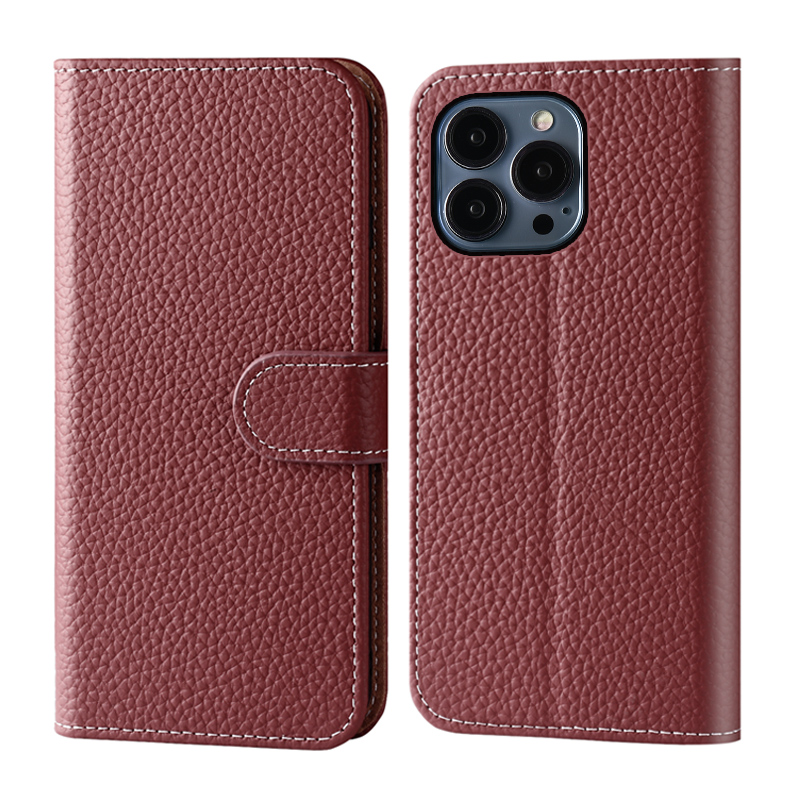 手帳型スマホケース 本革風粒感細工の手帳型保護カバー