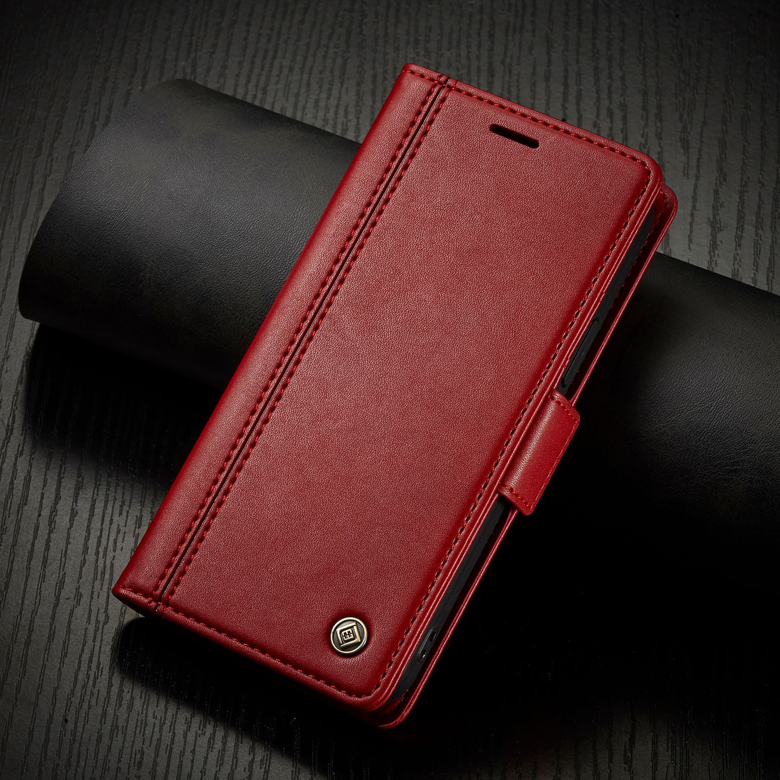 手帳型スマホケース 多機能収納付き高級手帳型ケース