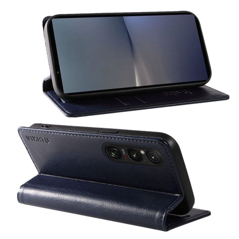 手帳型スマホケース エクスペリア専用 高級感本革調手帳