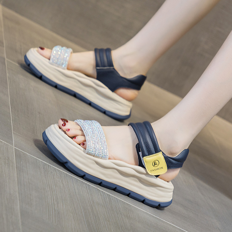 スポーツサンダル きらめき厚底ウェーブサンダル
