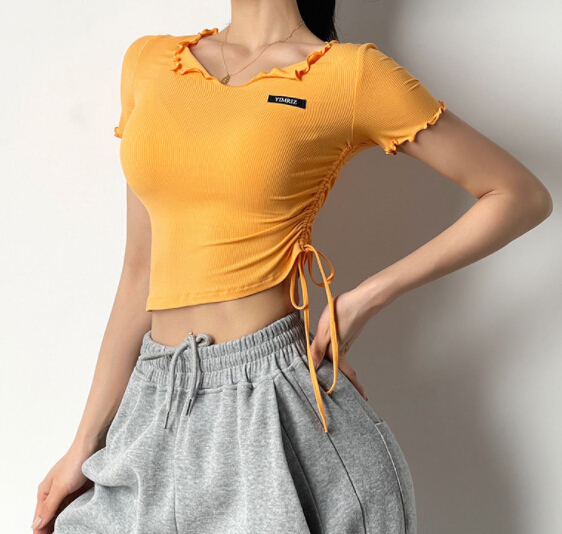 スポーツTシャツ 夏用レディース半袖スポーツ速乾ヨガトップス