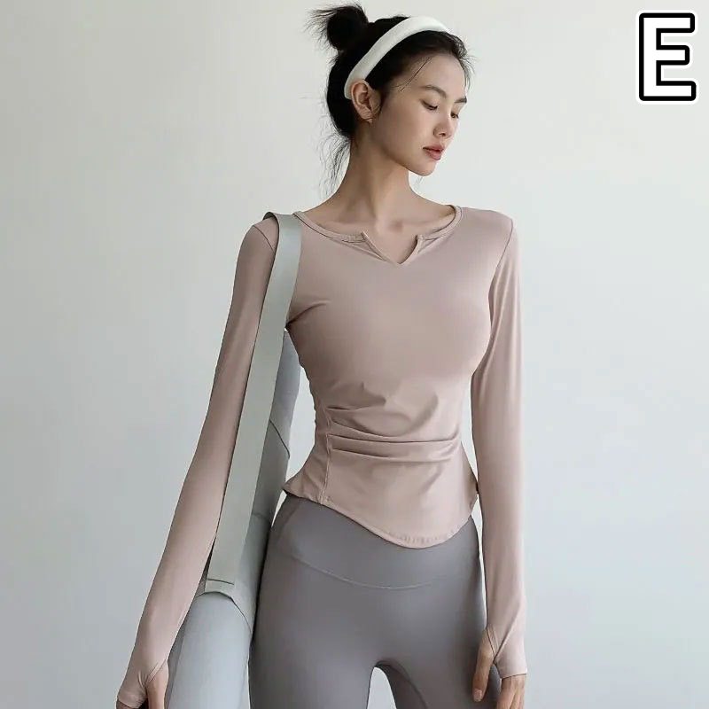 スポーツTシャツ 速乾長袖スポーツトップス レディース ヨガウェア