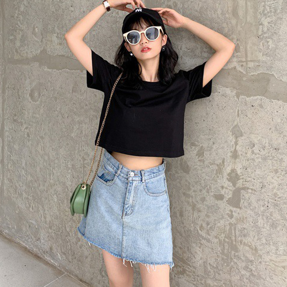 スポーツTシャツ 無地ショート丈スポーツ半袖シャツ着やせ効果