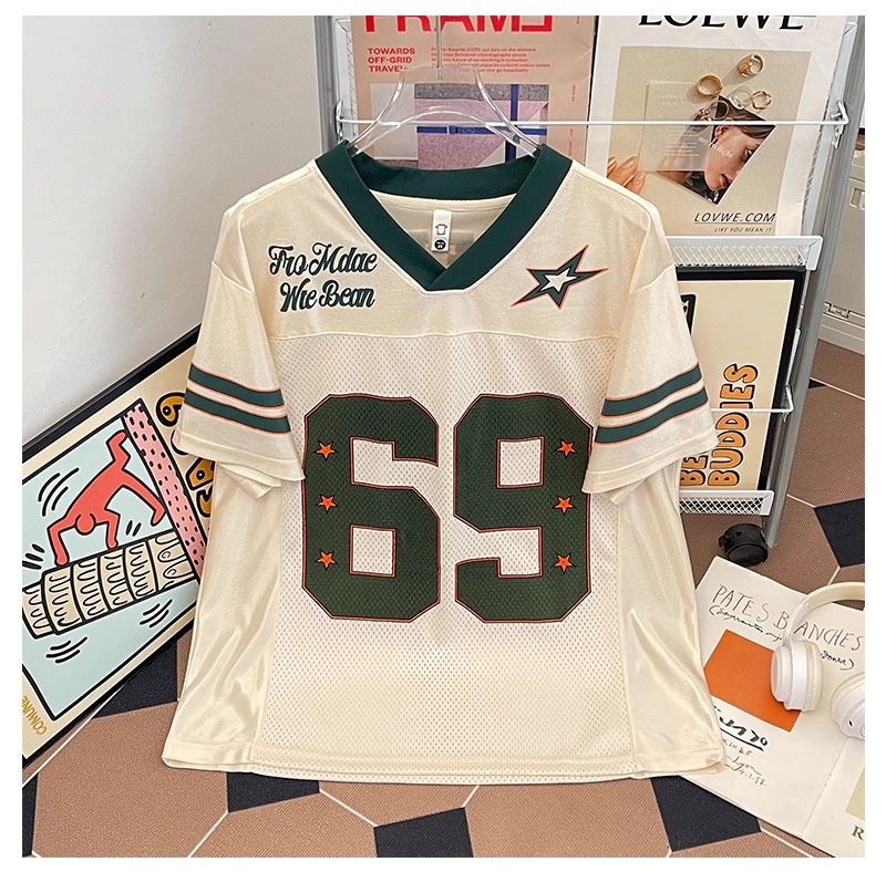 スポーツTシャツ アメリカンフットボール風メッシュスポーツ半袖シャツ