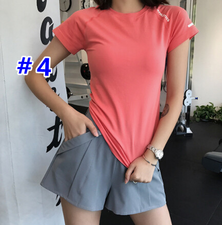 スポーツTシャツ 夏用速乾半袖スポーツシャツ ヨガウェア トップス