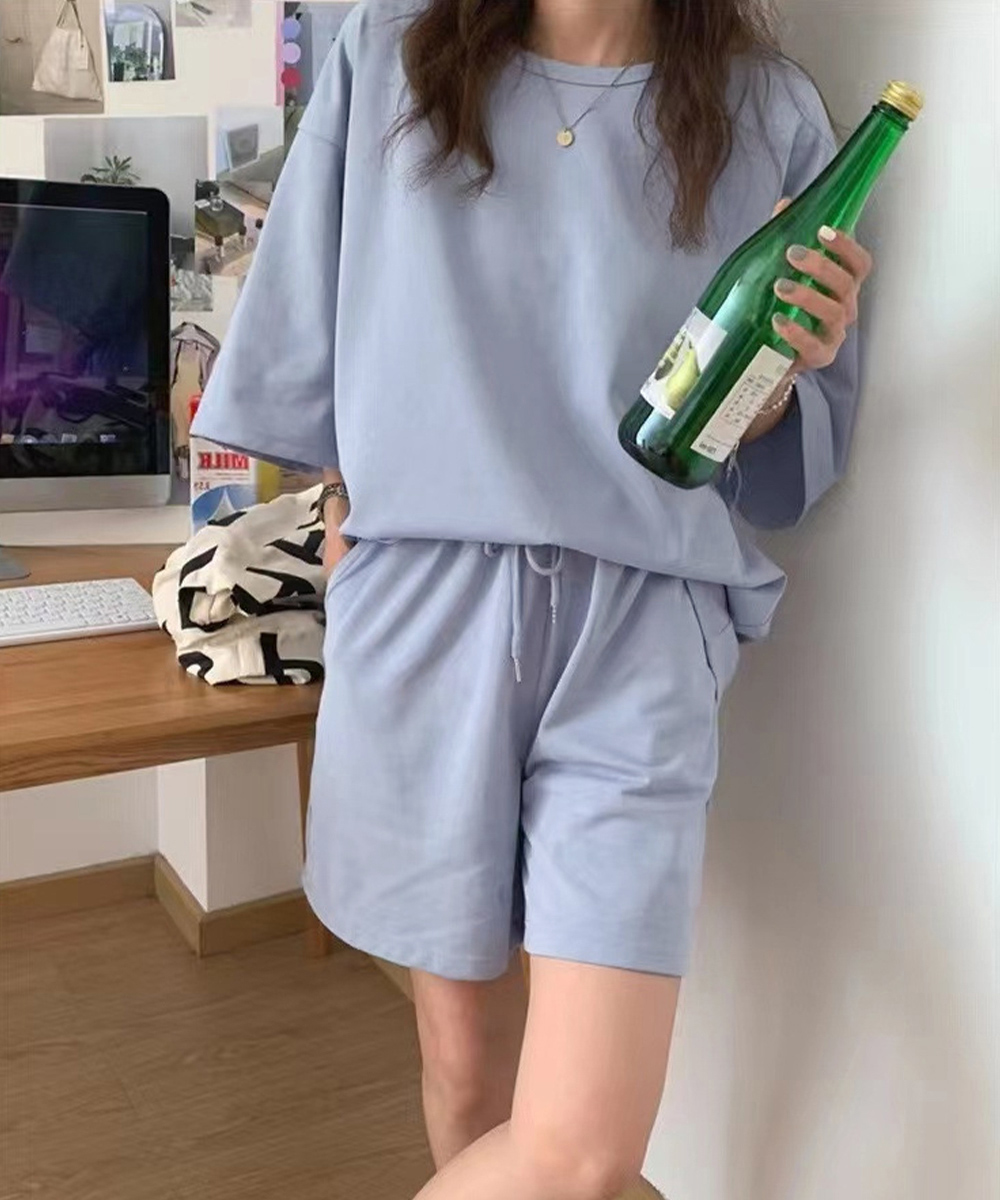 スポーツTシャツ レディース夏用セットアップ 半袖上下セット