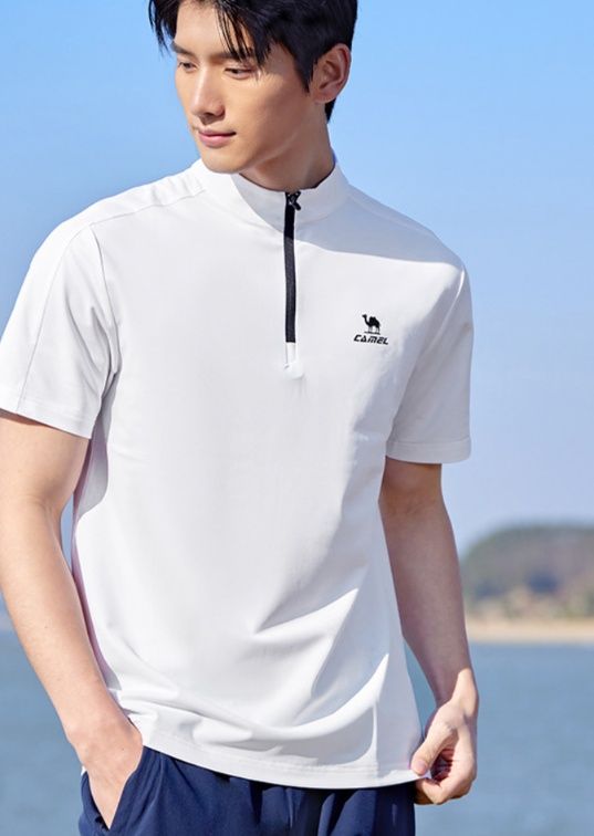 スポーツTシャツ ゴルフ 爽快ドライ スタンドネックシャツ