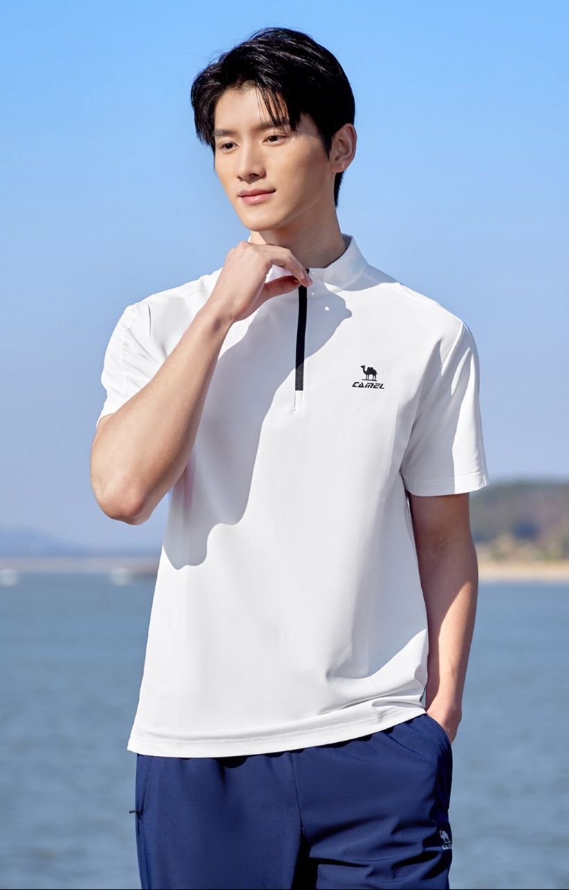 スポーツTシャツ ゴルフ 爽快ドライ スタンドネックシャツ