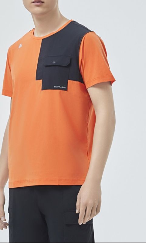 スポーツTシャツ 登山 機能的ポケット付き山岳探検Tシャツ