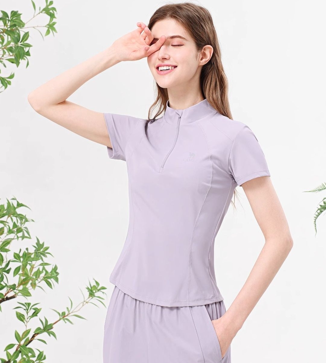 スポーツTシャツ 登山 清涼ハーフジップ 登山用シャツ