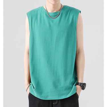 スポーツTシャツ シンプル無地ノースリーブバスケシャツ