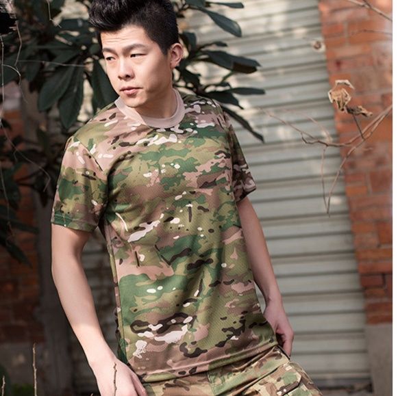 スポーツTシャツ 迷彩アウトドア 山岳戦術シャツ