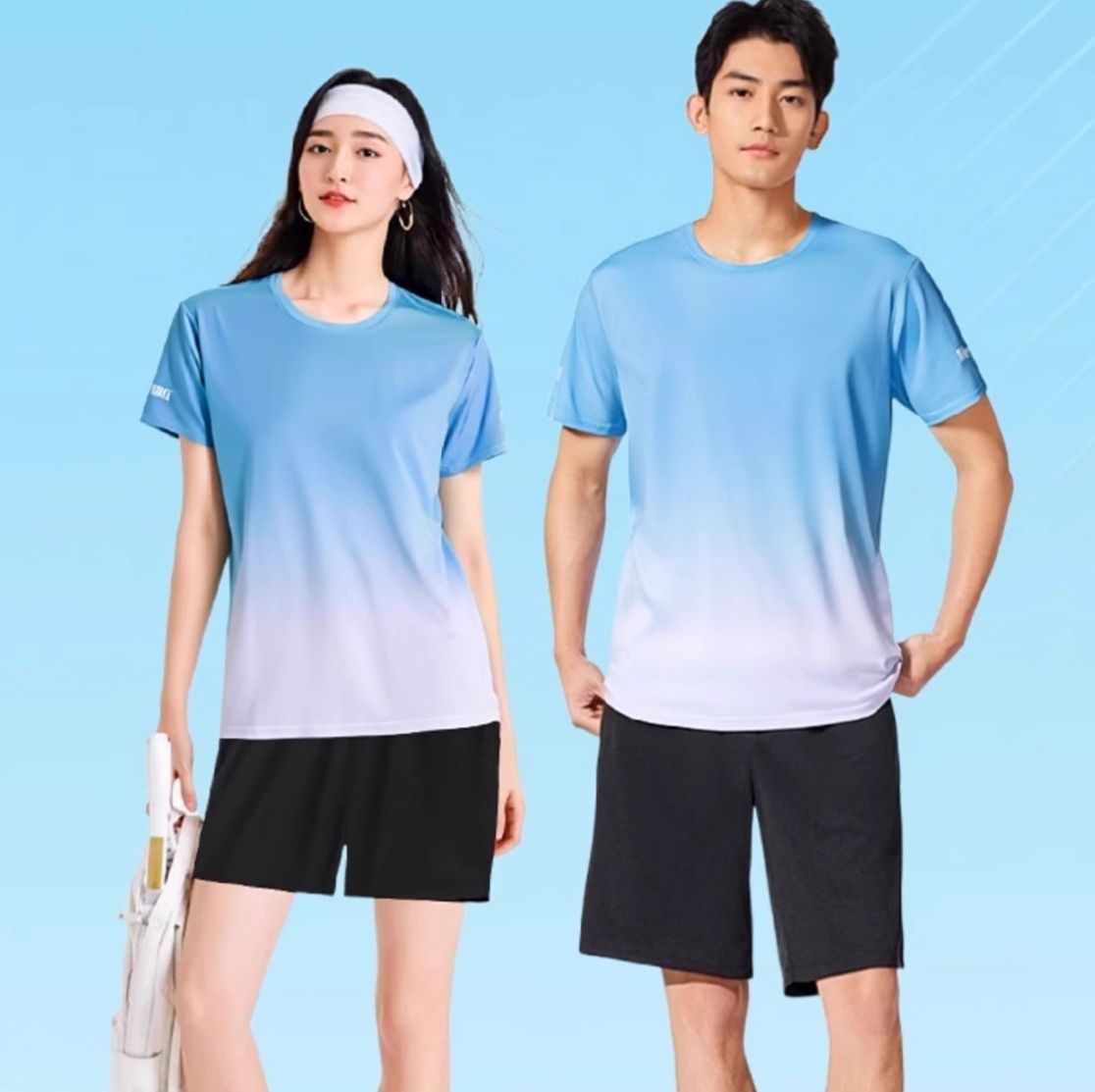 スポーツTシャツ 涼感グラデーションランニングウェア