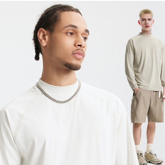 スポーツTシャツ メンズ ハイネック接触冷感 紫外線カット スポーツ用半袖長袖シャツ 全3色