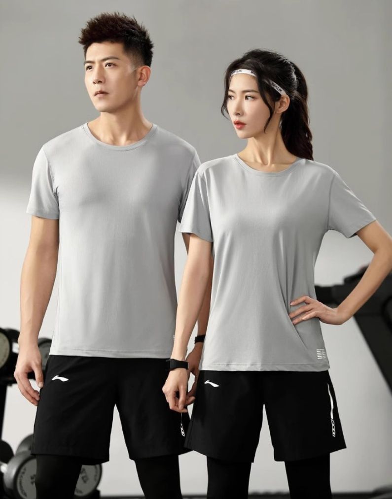 吸汗速乾機能付きユニセックス半袖ランニングトレーニングスポーツTシャツ