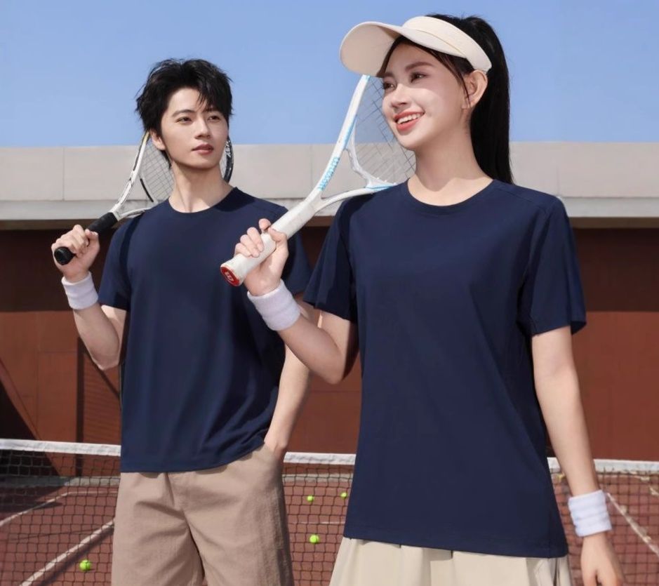 スポーツTシャツ 速乾快適ユニセックス半袖バドミントンウェア