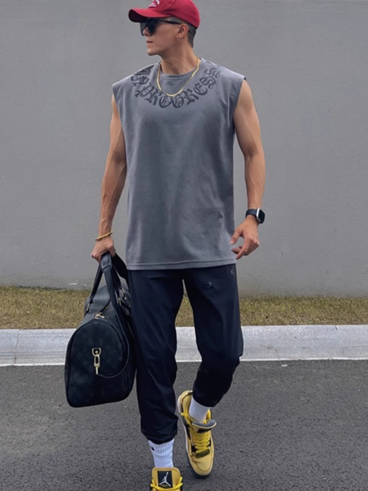 スポーツTシャツ ネックデザイン ノースリーブバスケウェア