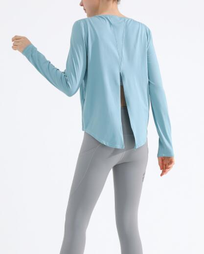 スポーツTシャツ 女性用長袖速乾ヨガ用スポーツシャツ