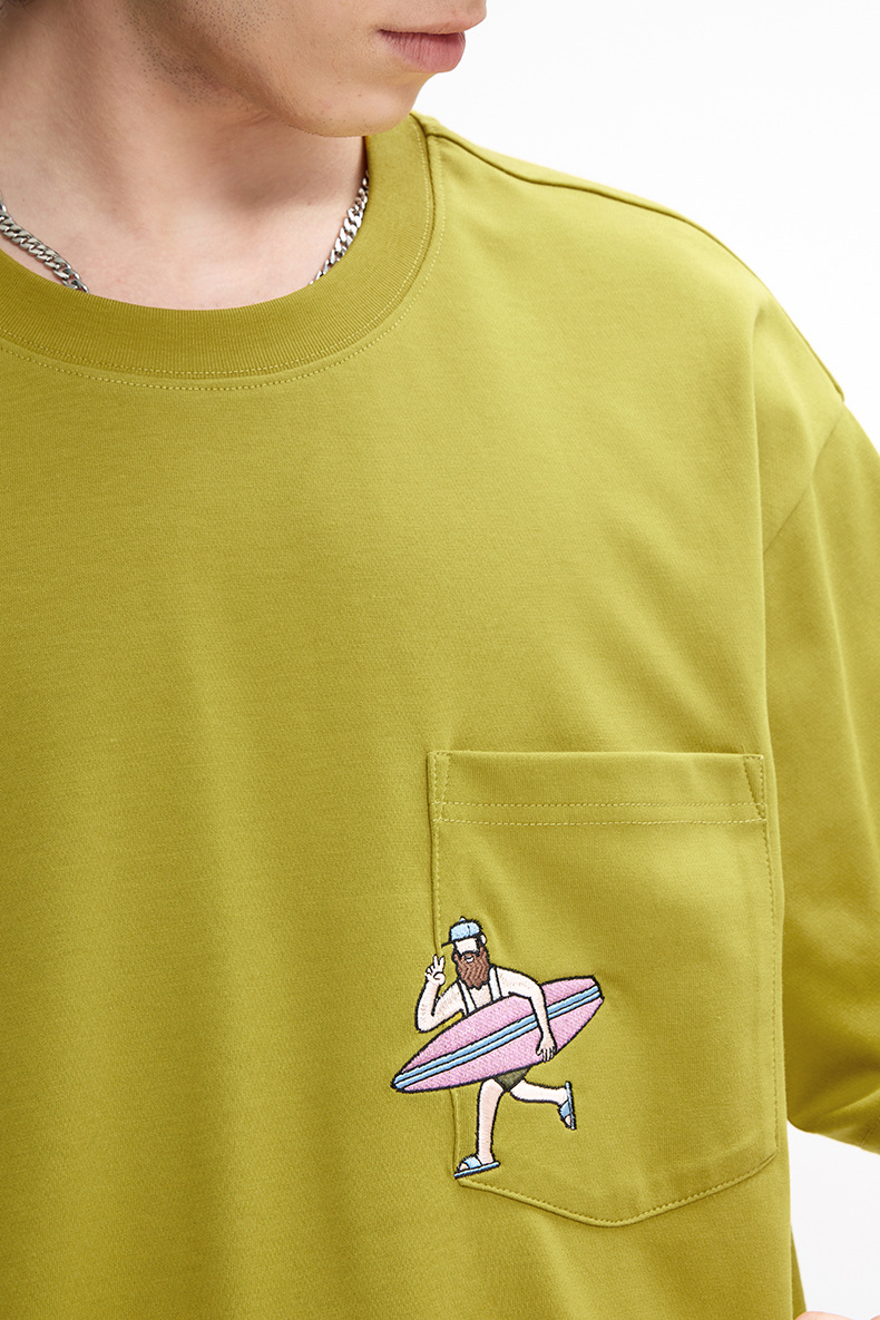 スポーツTシャツ メンズ春夏新作刺繍入り半袖運動着全5色