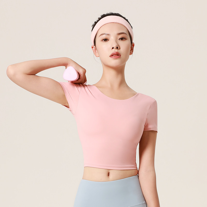 スポーツTシャツ レディース フィットネス用半袖スポーツシャツ ヨガ運動着