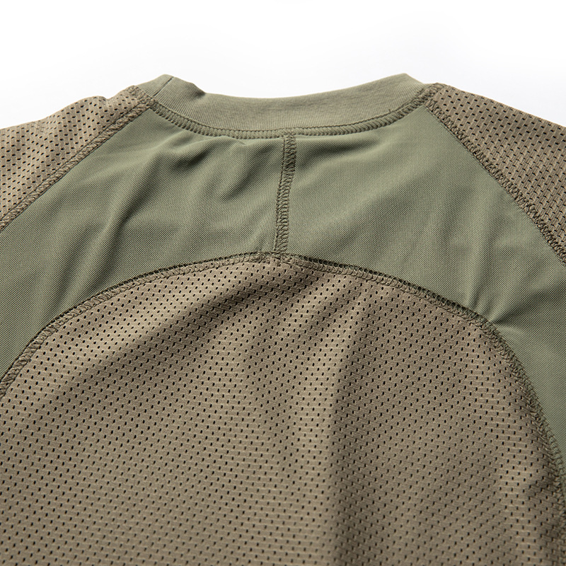 スポーツTシャツ 多機能ポケット付き半袖スポーツシャツ男女兼用グリーン