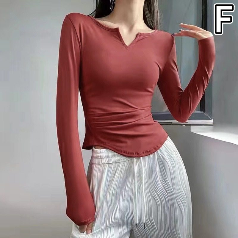 スポーツTシャツ 速乾長袖スポーツトップス レディース ヨガウェア