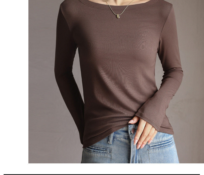 スポーツTシャツ 美シルエット長袖リブニットゴルフウェアトップス