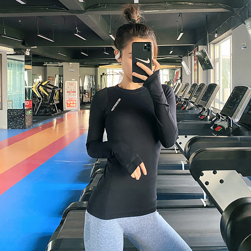 スポーツTシャツ 女性用長袖フィットネス スポーツ長袖シャツ