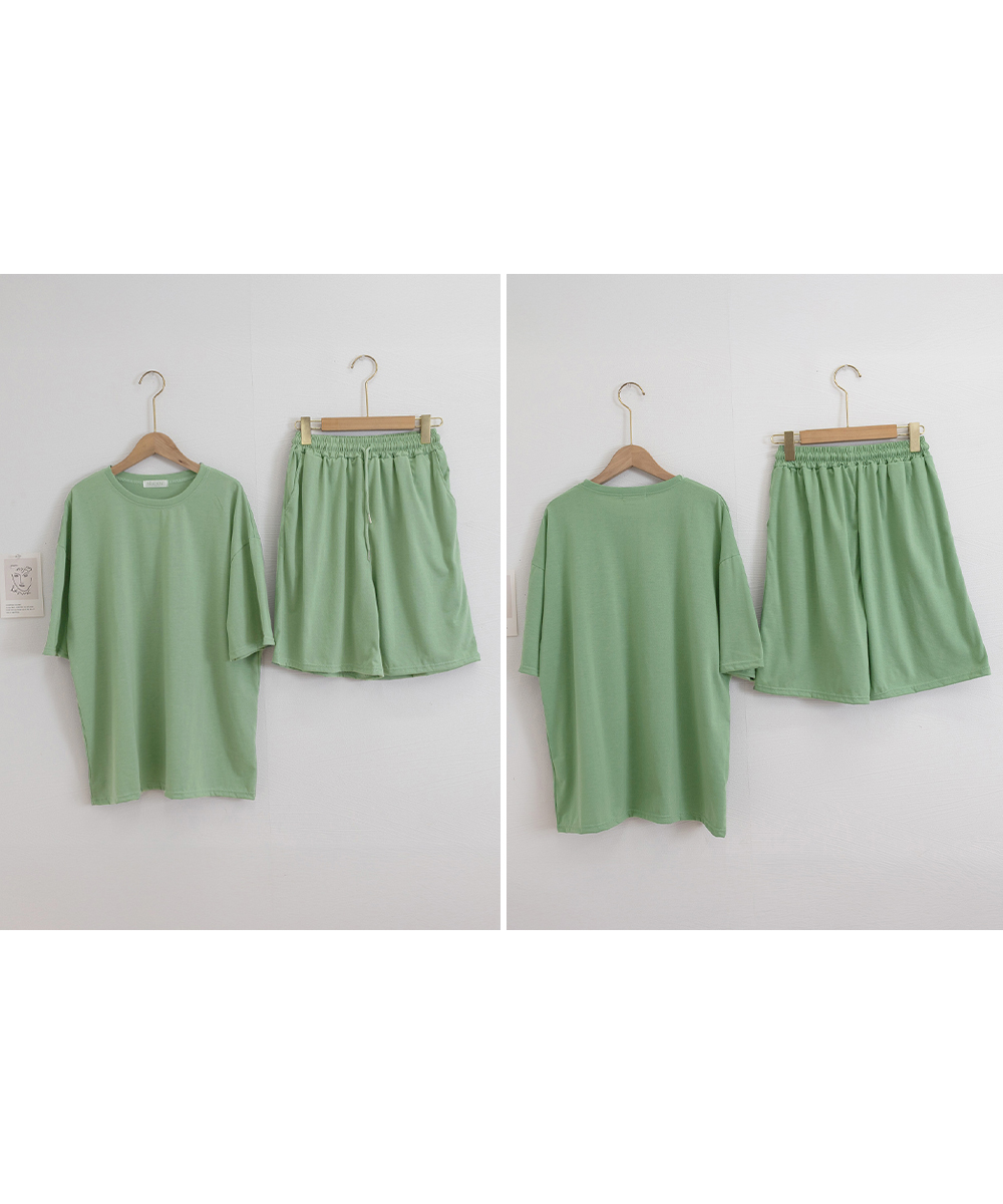 スポーツTシャツ レディース夏用セットアップ 半袖上下セット