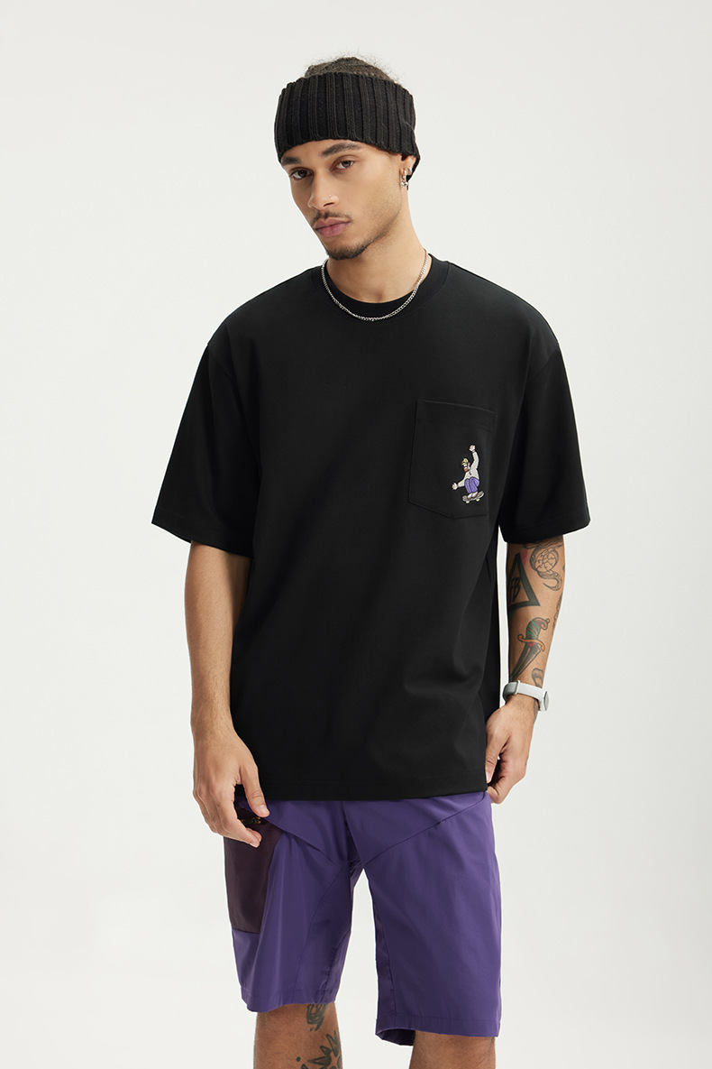 スポーツTシャツ メンズ春夏新作刺繍入り半袖運動着全5色